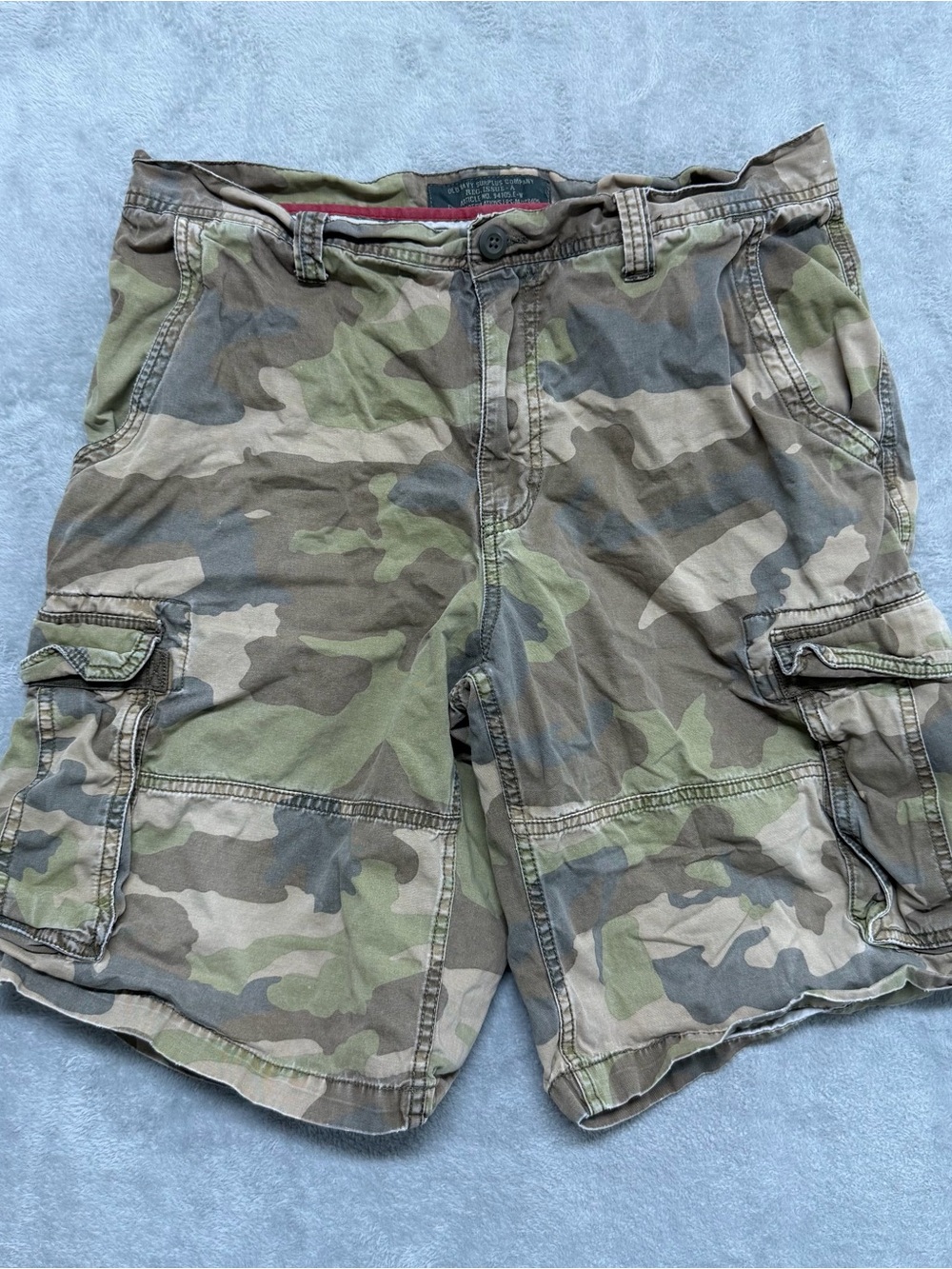 Old Navy Surplus Camo Cargo Shorts Mens 34 Woodland Camouflage Y2K Military